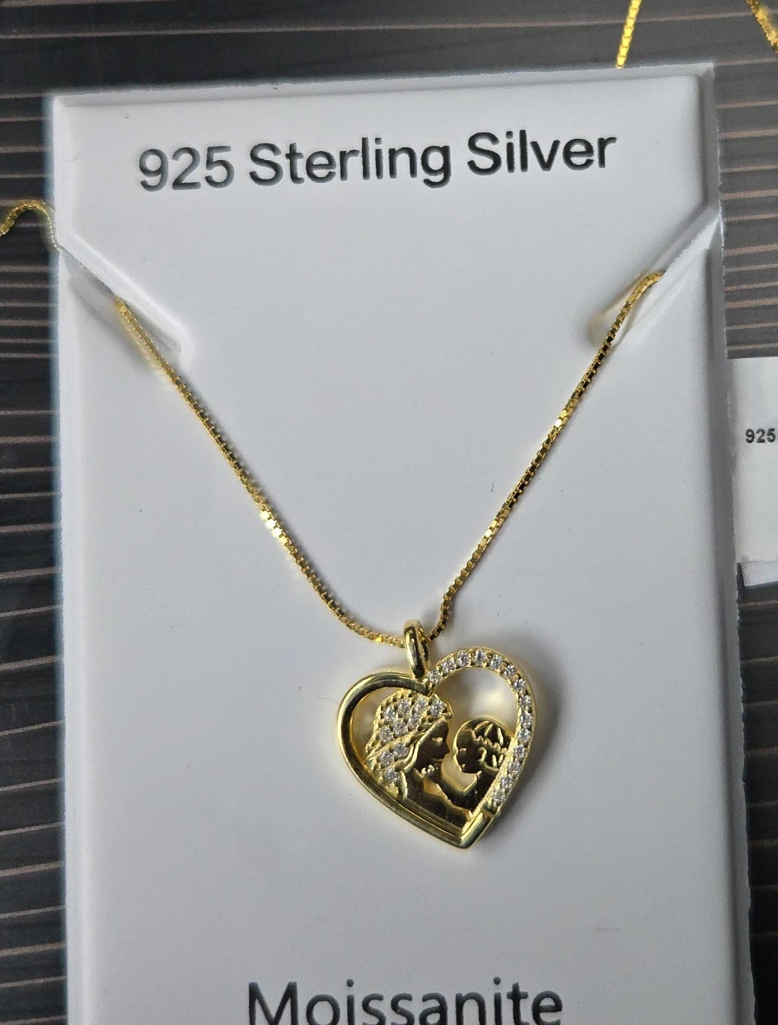 925 Sterling Silver Moissanite Heart Necklace