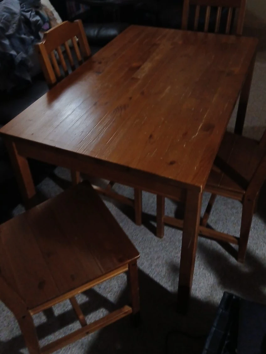 Wooden Dining Table & Chairs Set