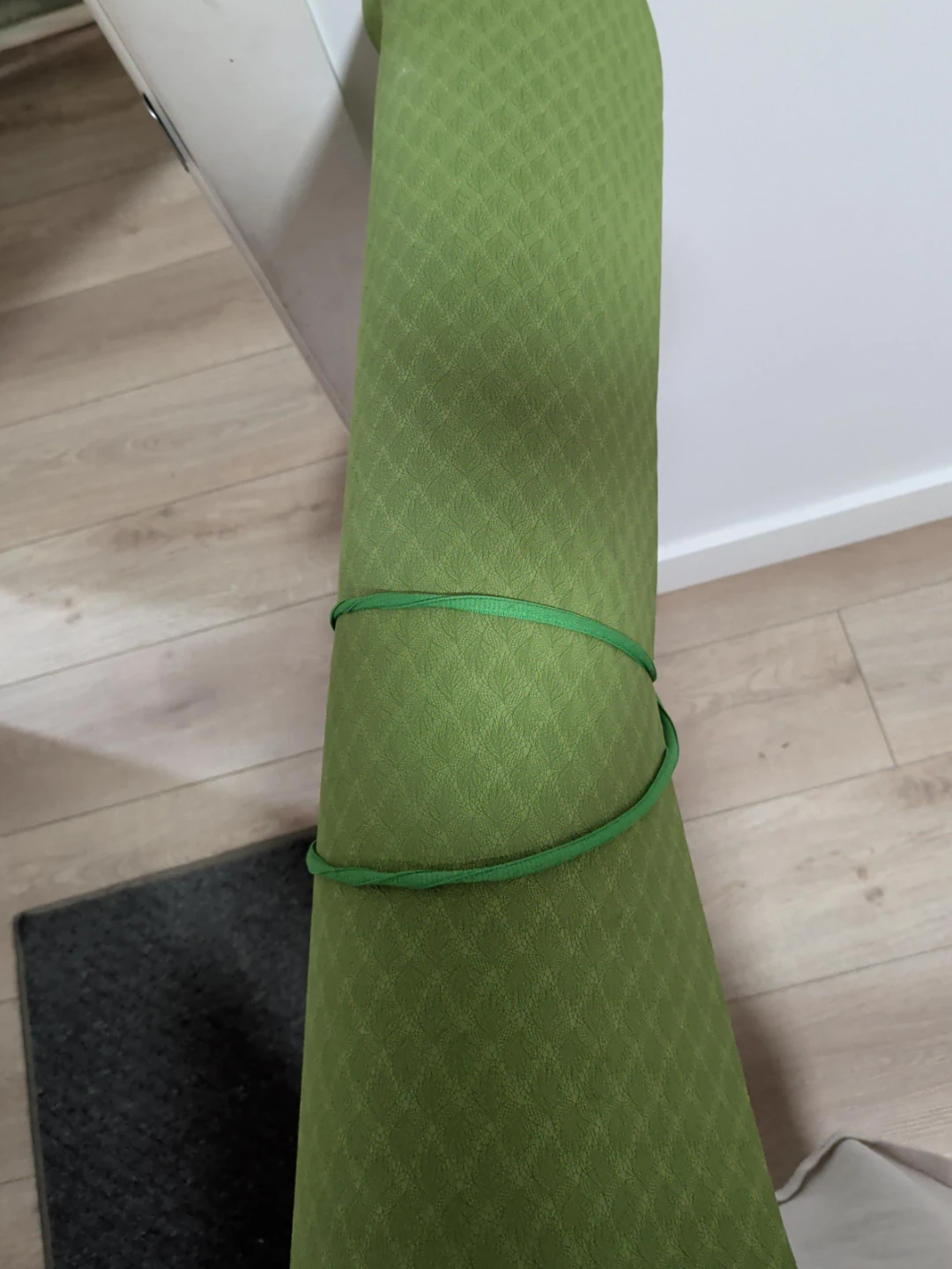 Green Yoga Mat with Diamond Pattern