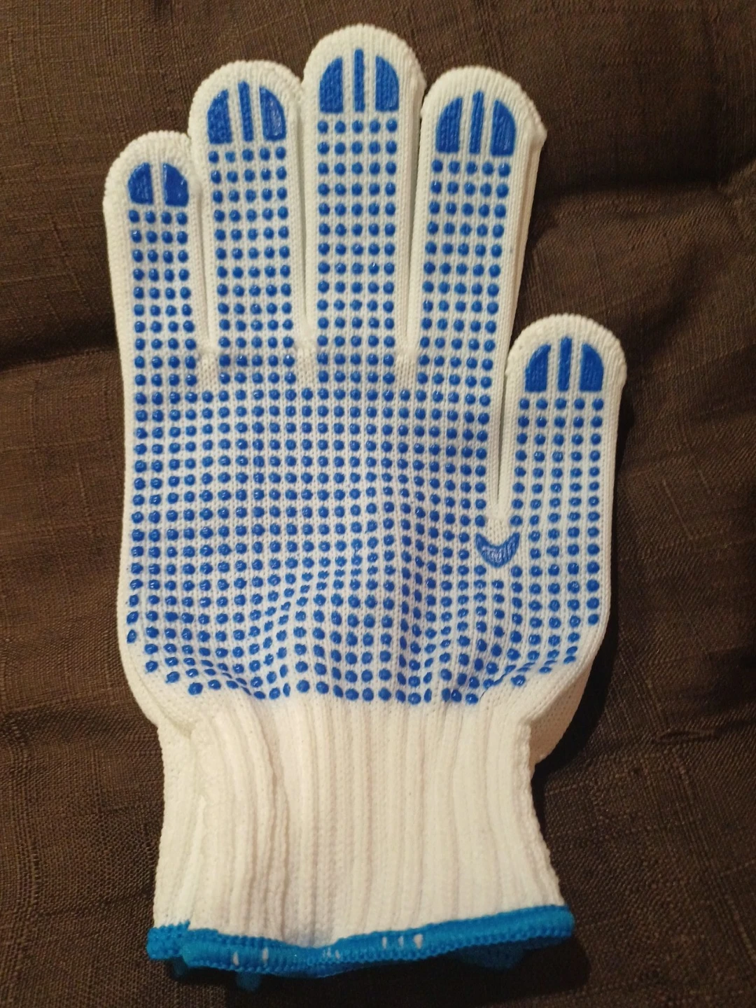 White Work Gloves with Blue Dots 🥕