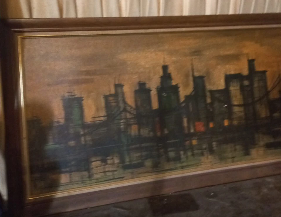 Framed Skyline Painting