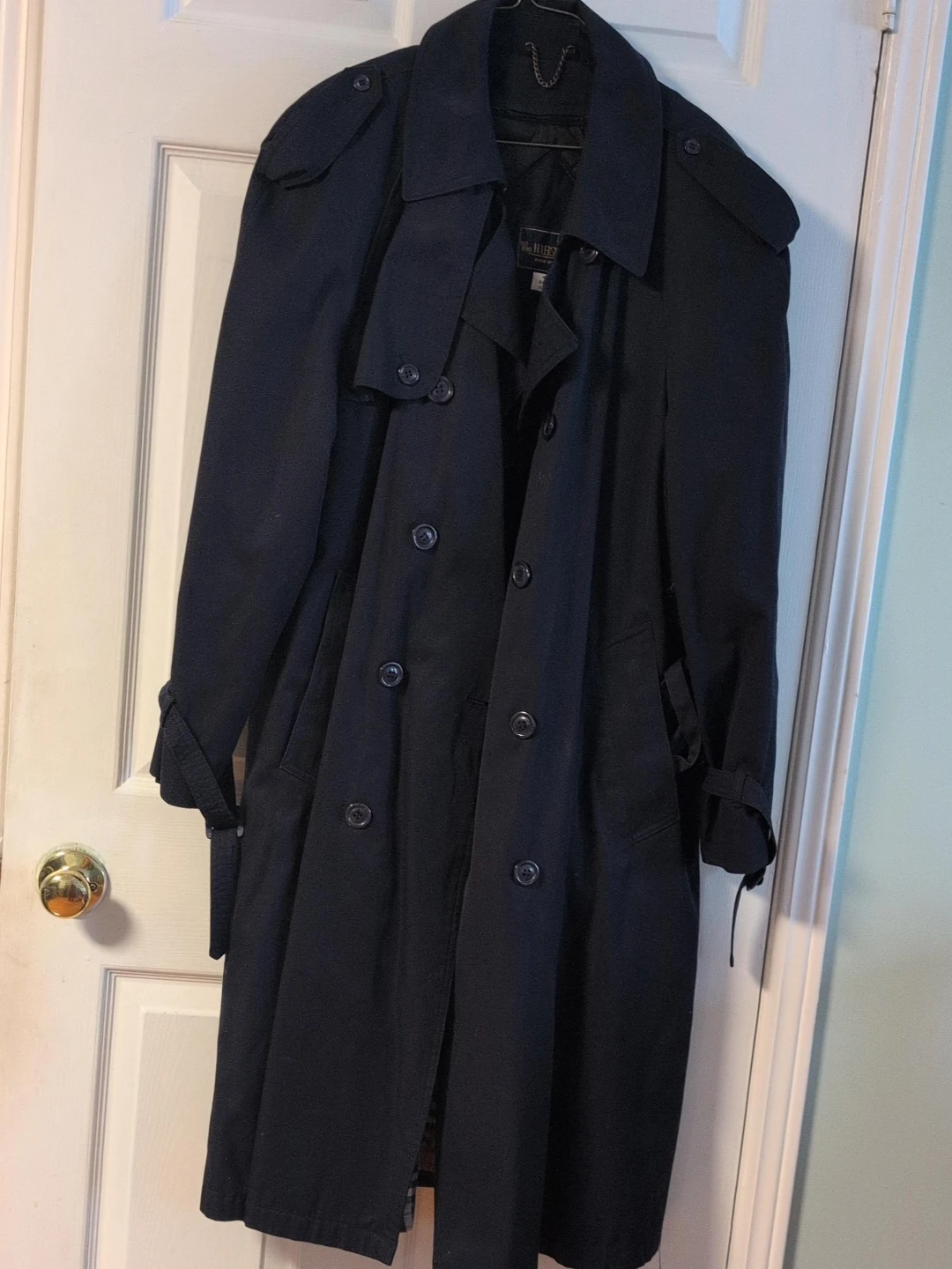 Black Double-Breasted Trench Coat