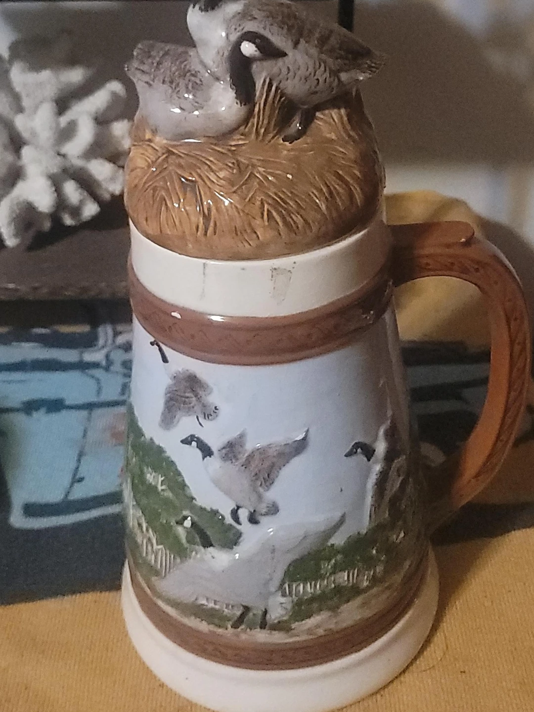 Goose Motif Ceramic Beer Stein