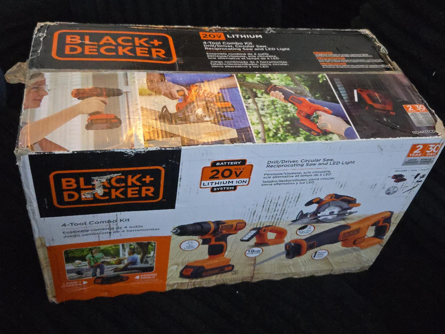 Black+Decker 20V 4-Tool Combo Kit - Drill/Saw/LED Light