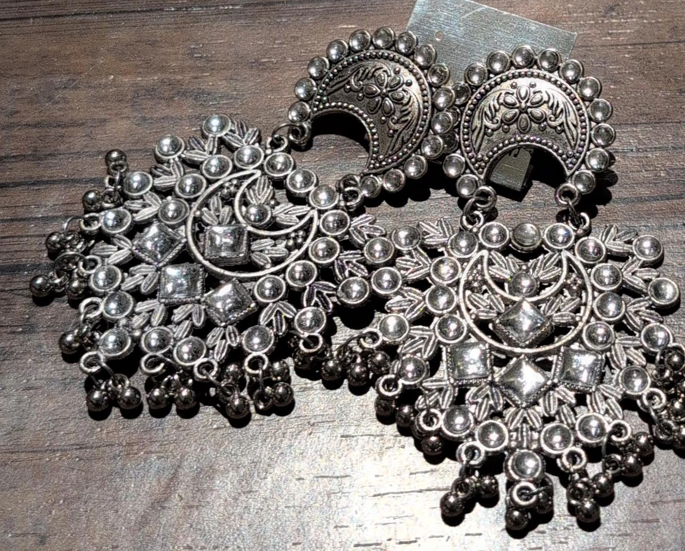 Silver Oxidized Jhumka Earrings
