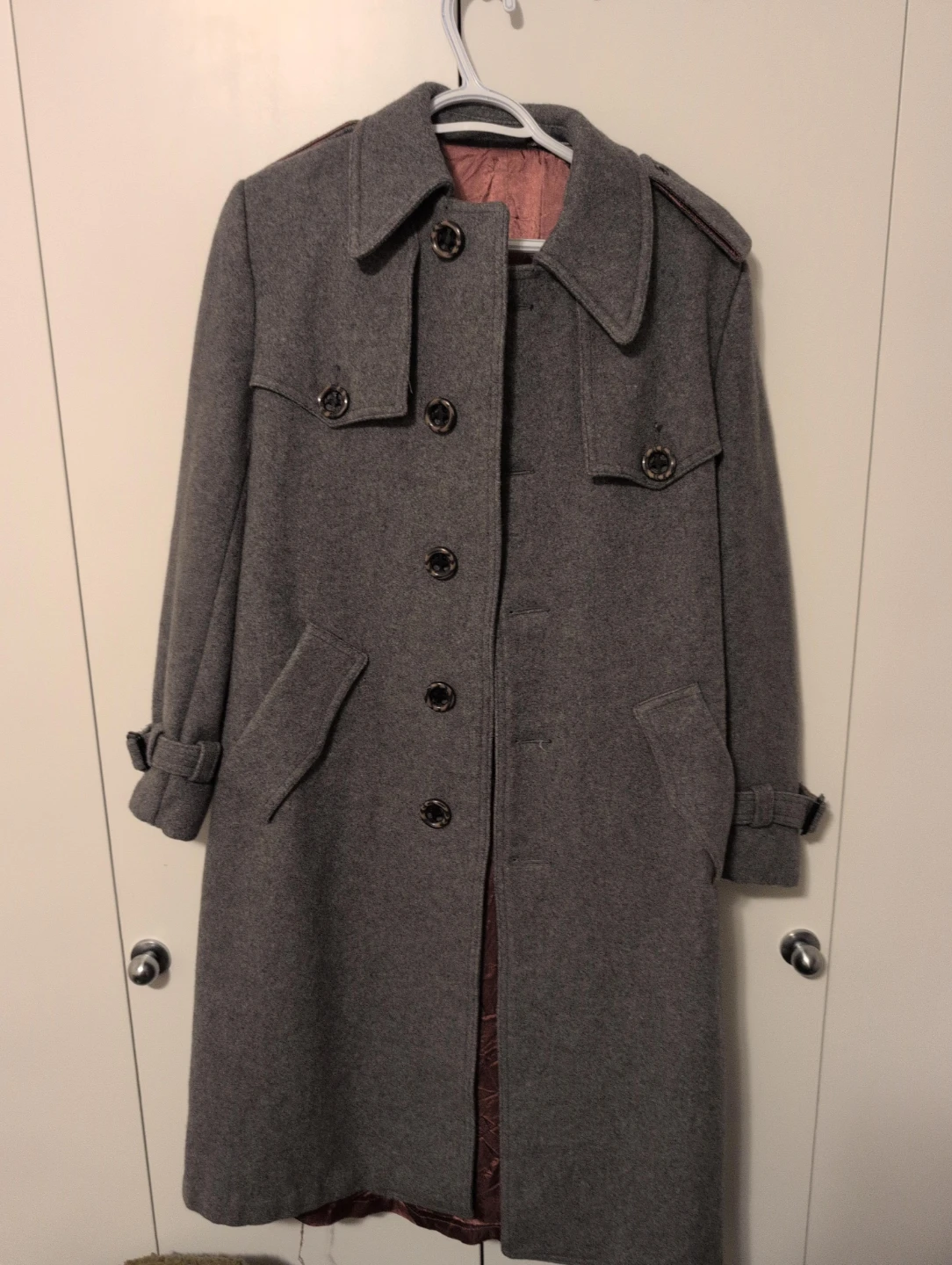 Grey Wool Blend Overcoat