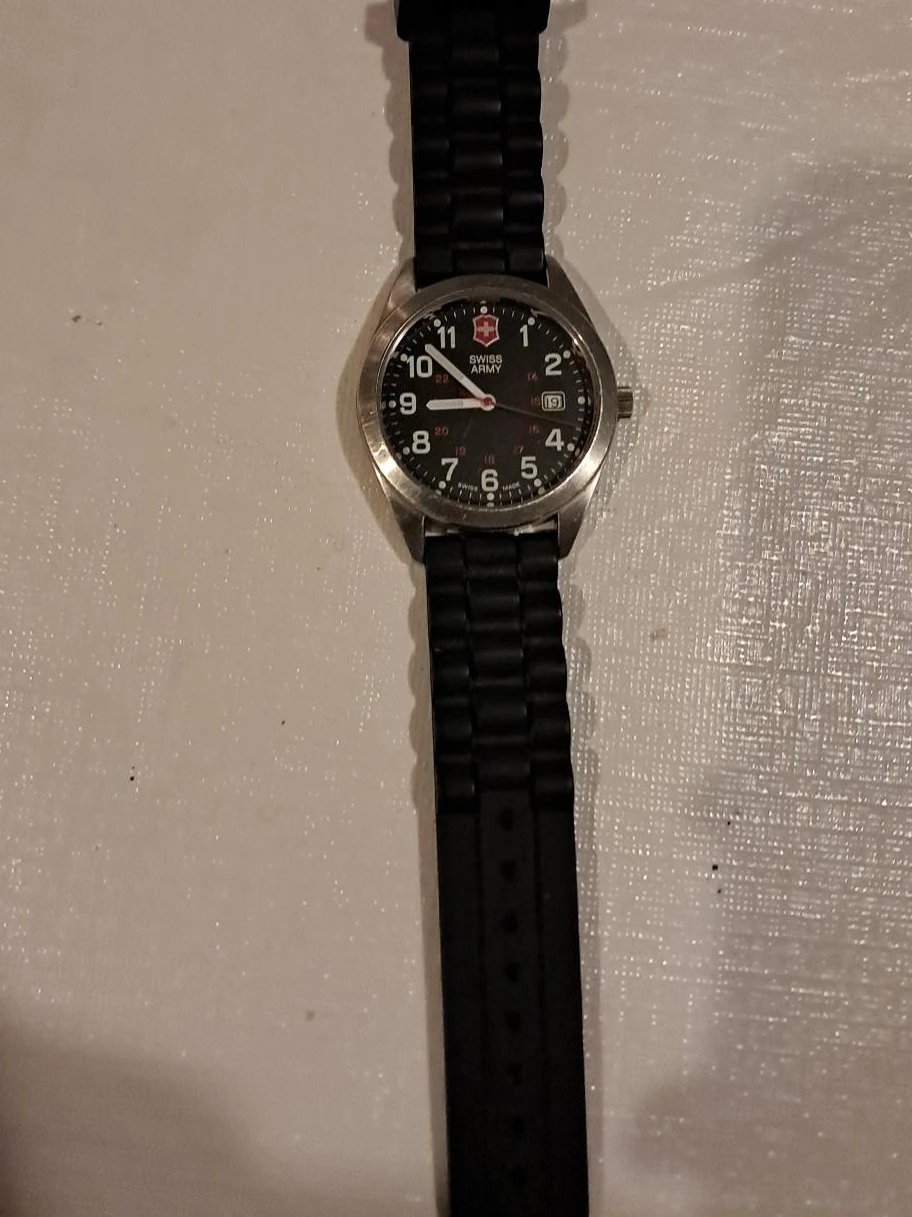 Swiss Army Watch with Black Band
