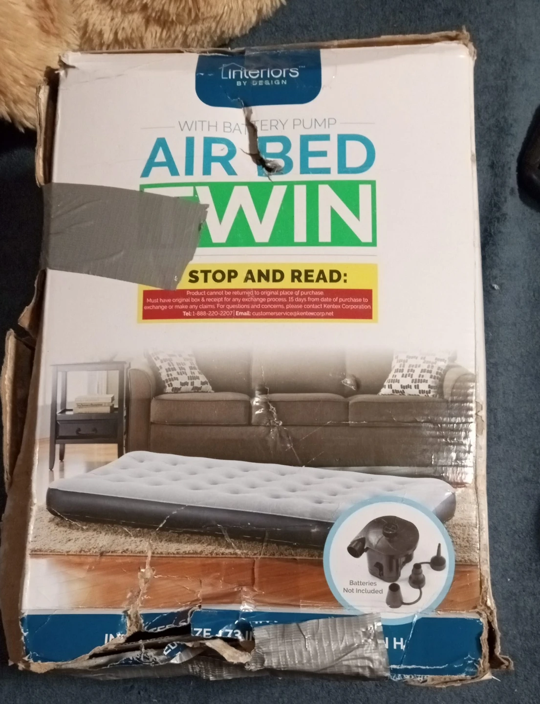 Linterior Twin Air Bed with Battery Pump