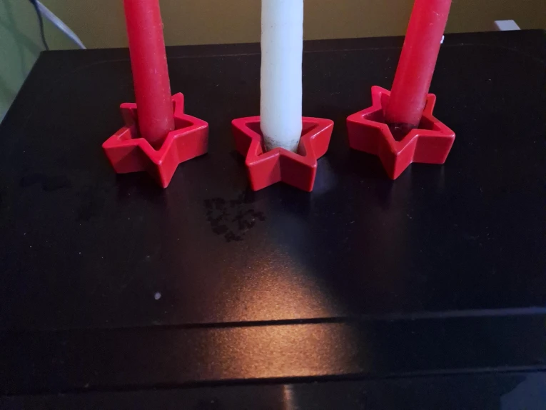 Set of 3 Red Star Shaped Candle Holders