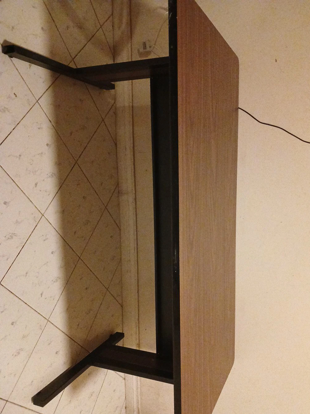Wooden Top Table with Black Metal Legs office desk