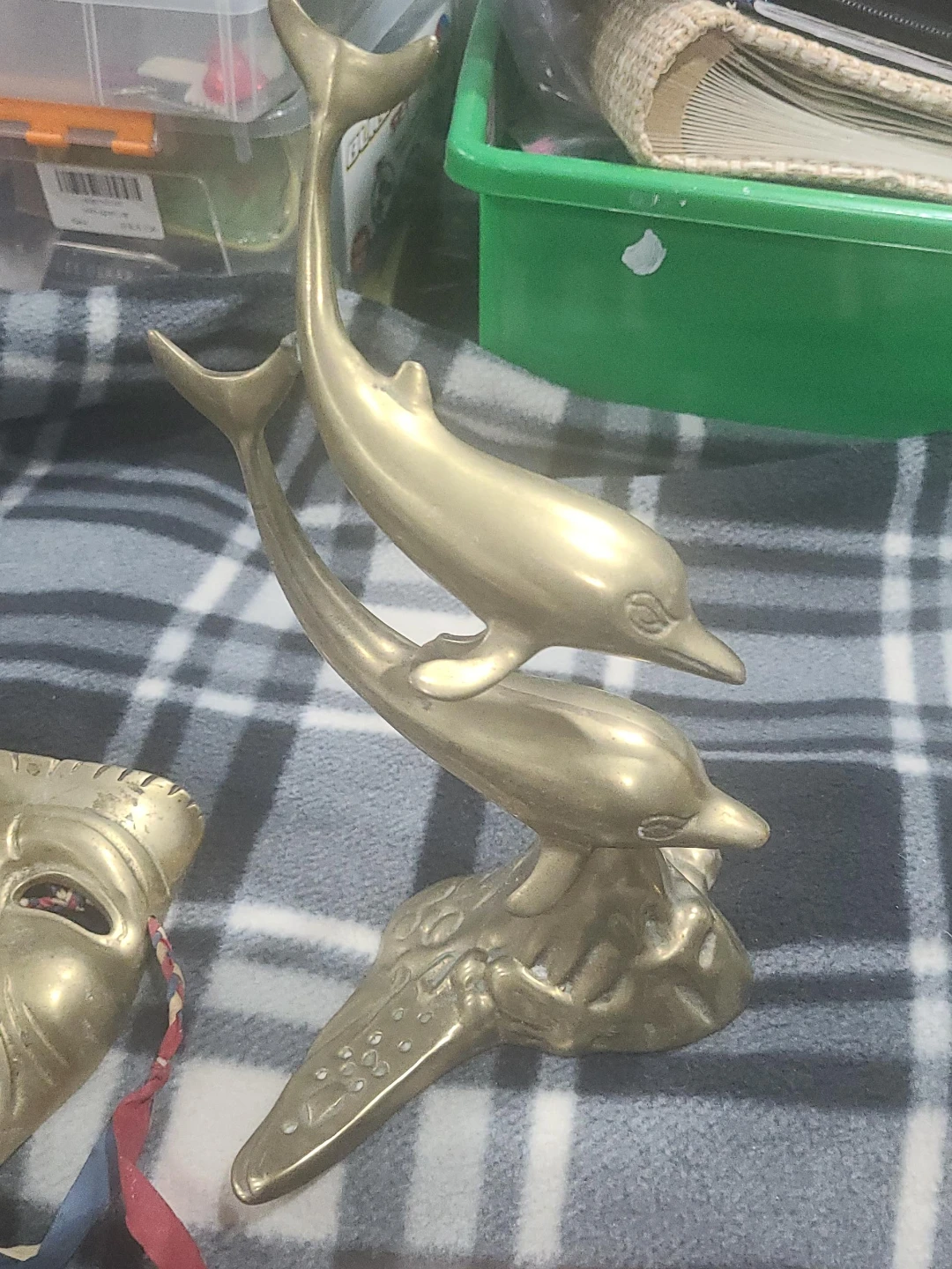 Brass Dolphin Statue