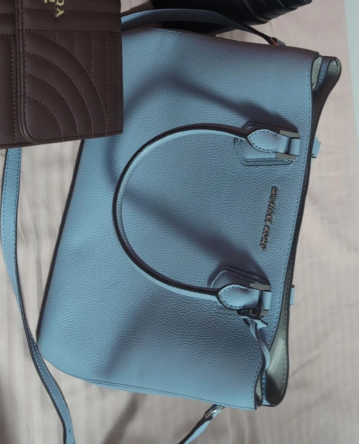 Michael Kors Light Blue Leather Satchel