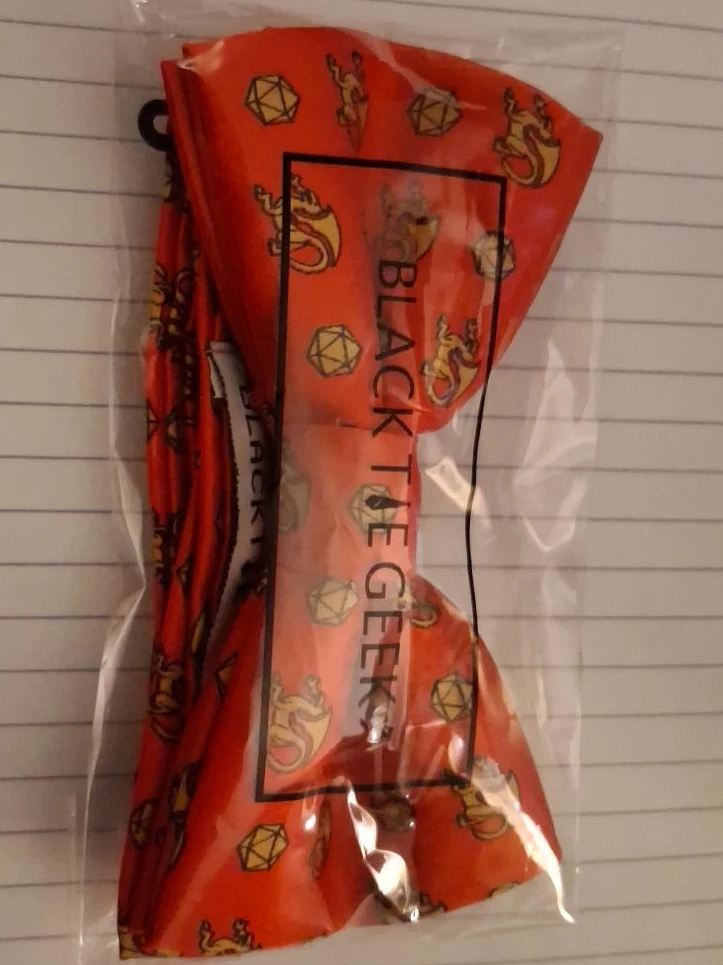 Black Tie Geeks Orange Dragon Dice Bow Tie