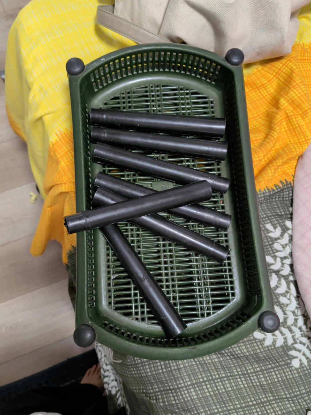Set of 7 Black Plastic Tubes