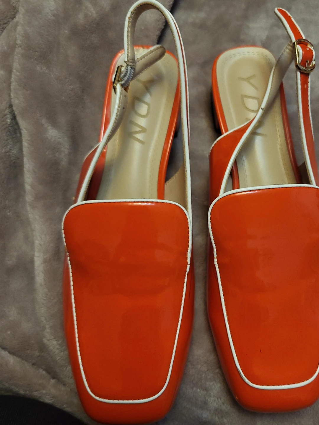 YDN Orange Slingback Heels - Size 9 - photo 2