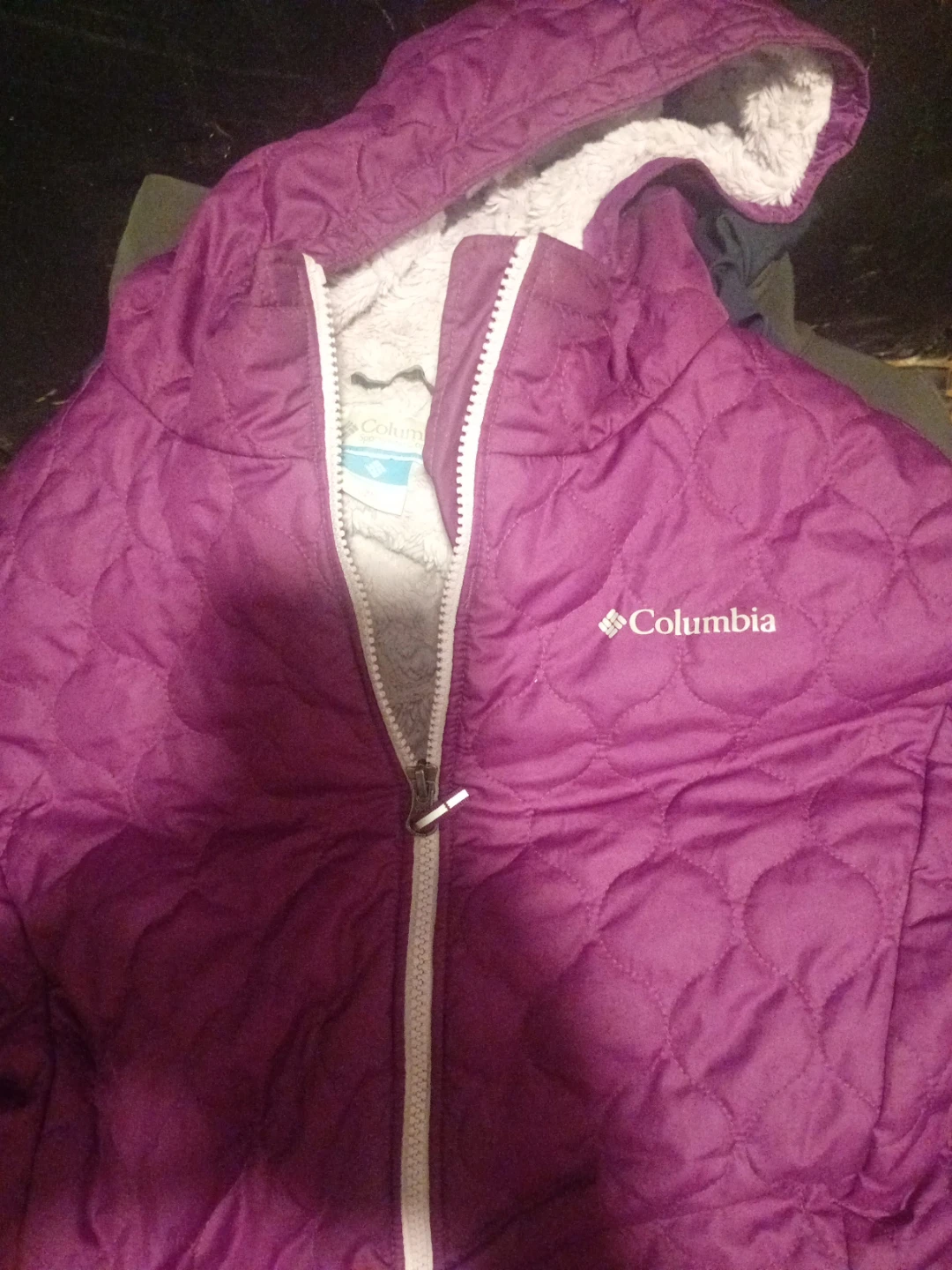 Columbia Purple Quilted Fleece Lined Jacket