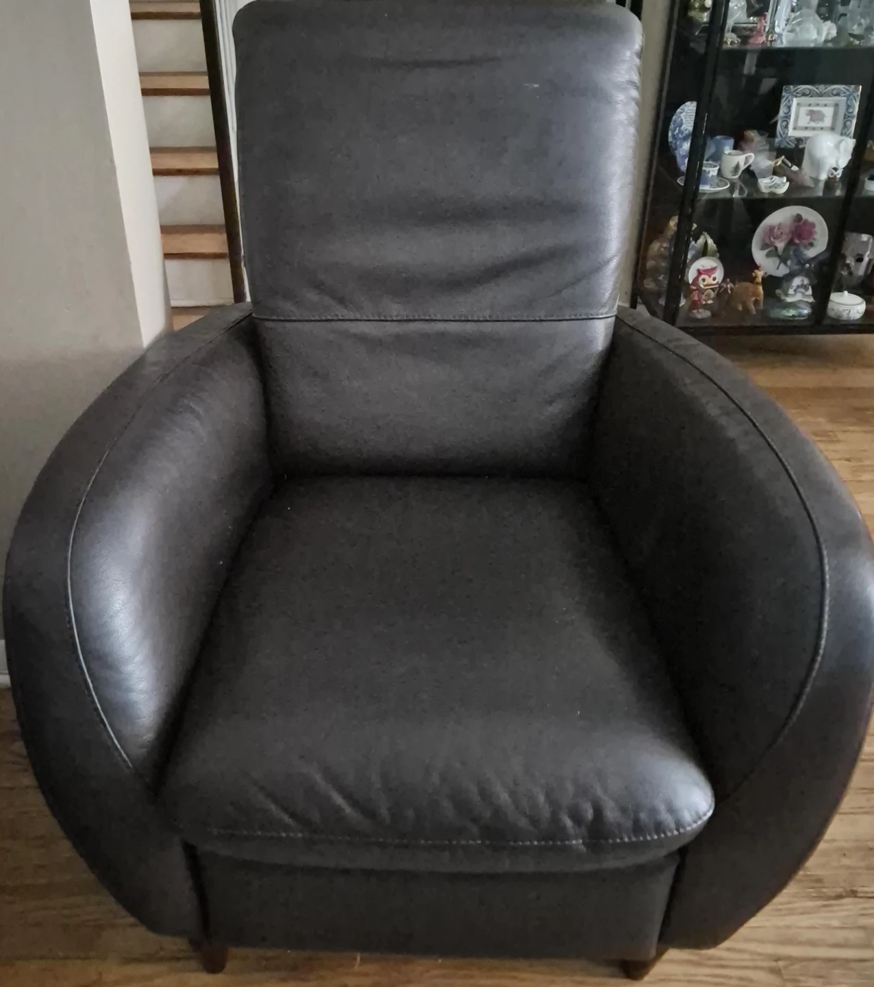 Faux Leather Recliner Armchair -  Chocolat Brown