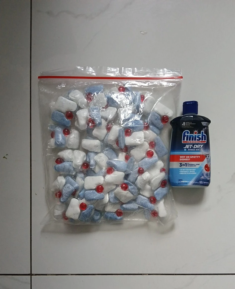 Finish Powerball Dishwasher Detergent Tabs & Jet-Dry Rinse Aid
