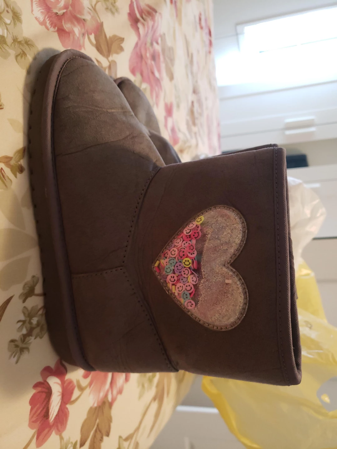 The Children's Place Grey Boots with Heart Appliqué size 2