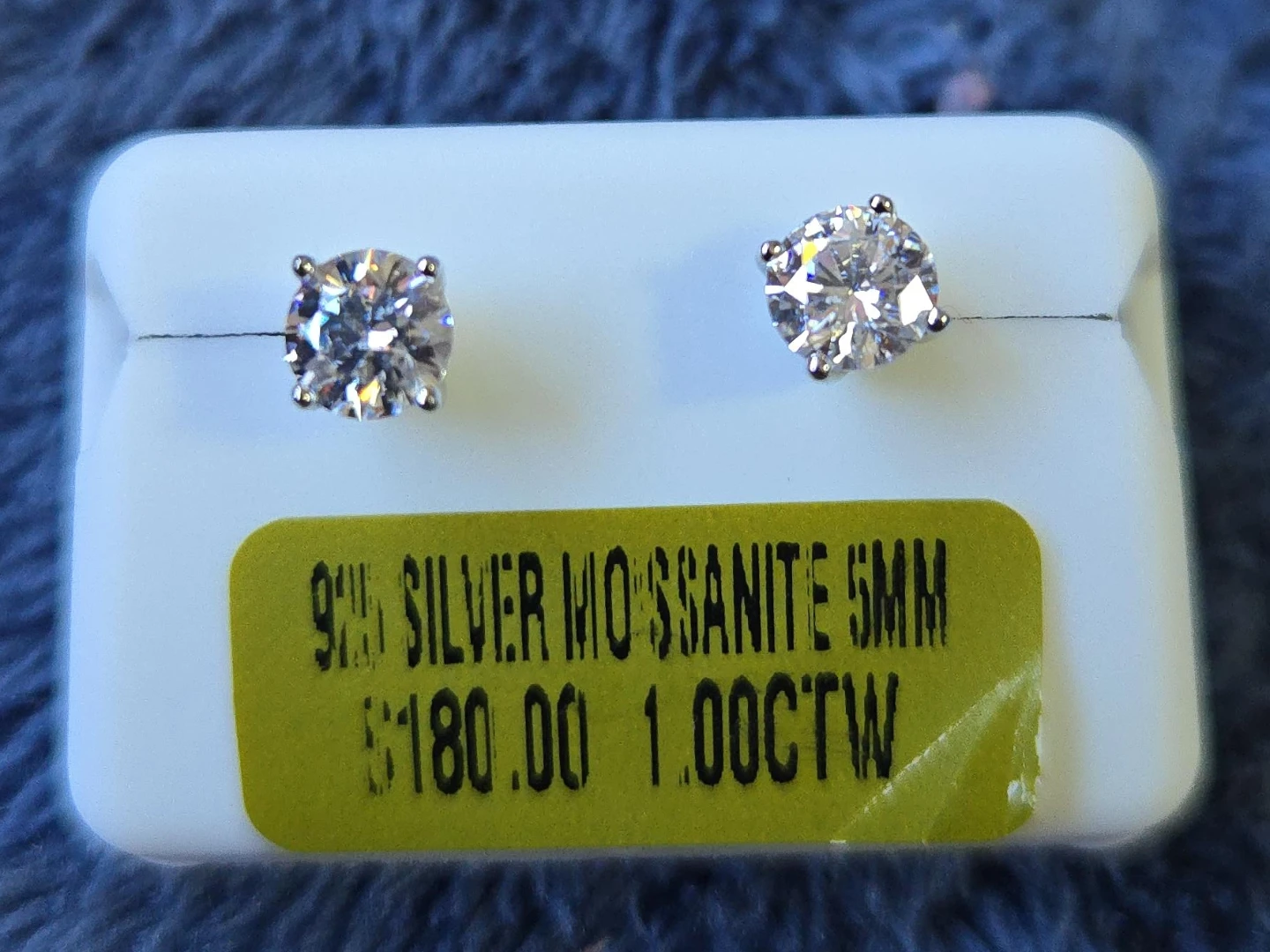 925 Silver Moissanite 5mm Earrings 1ctw