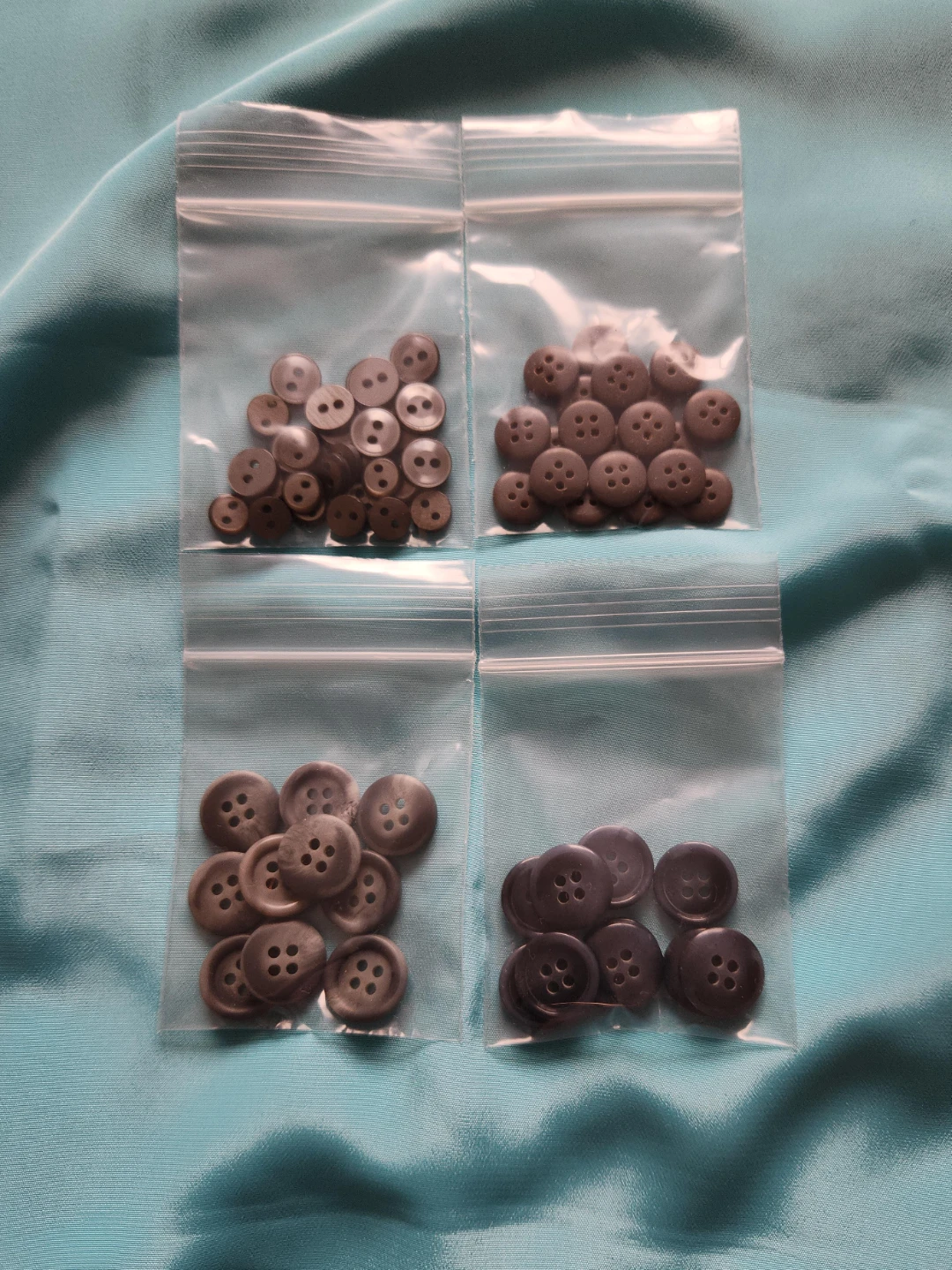 Set of 4 Bags of black & grey Buttons