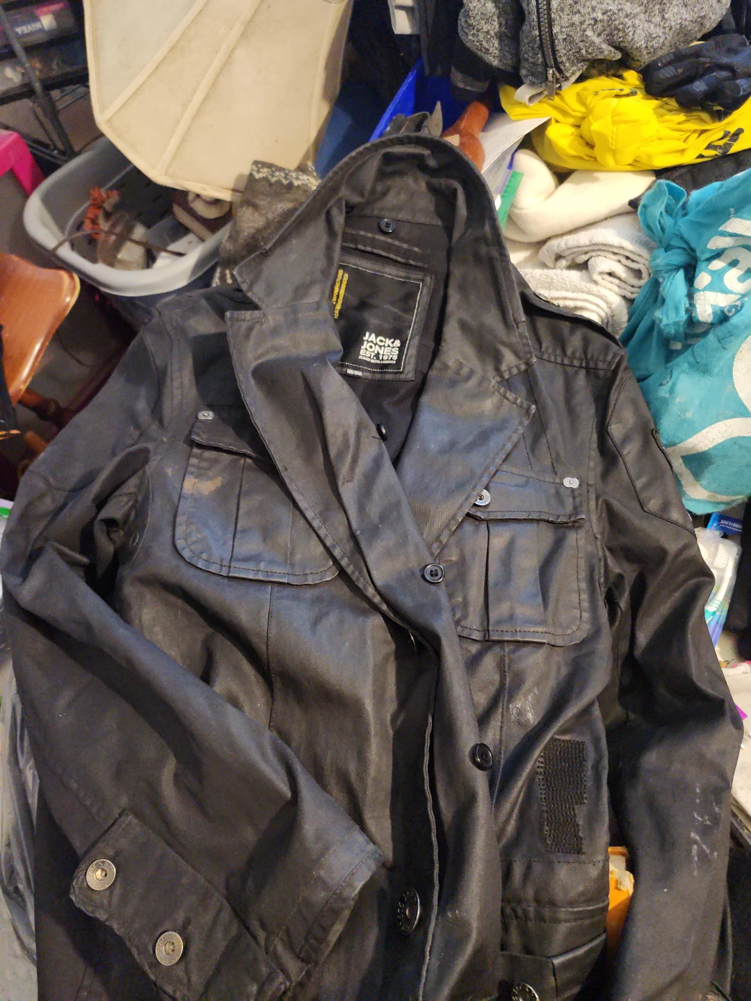Jack & Jones Black Waxed Jacket