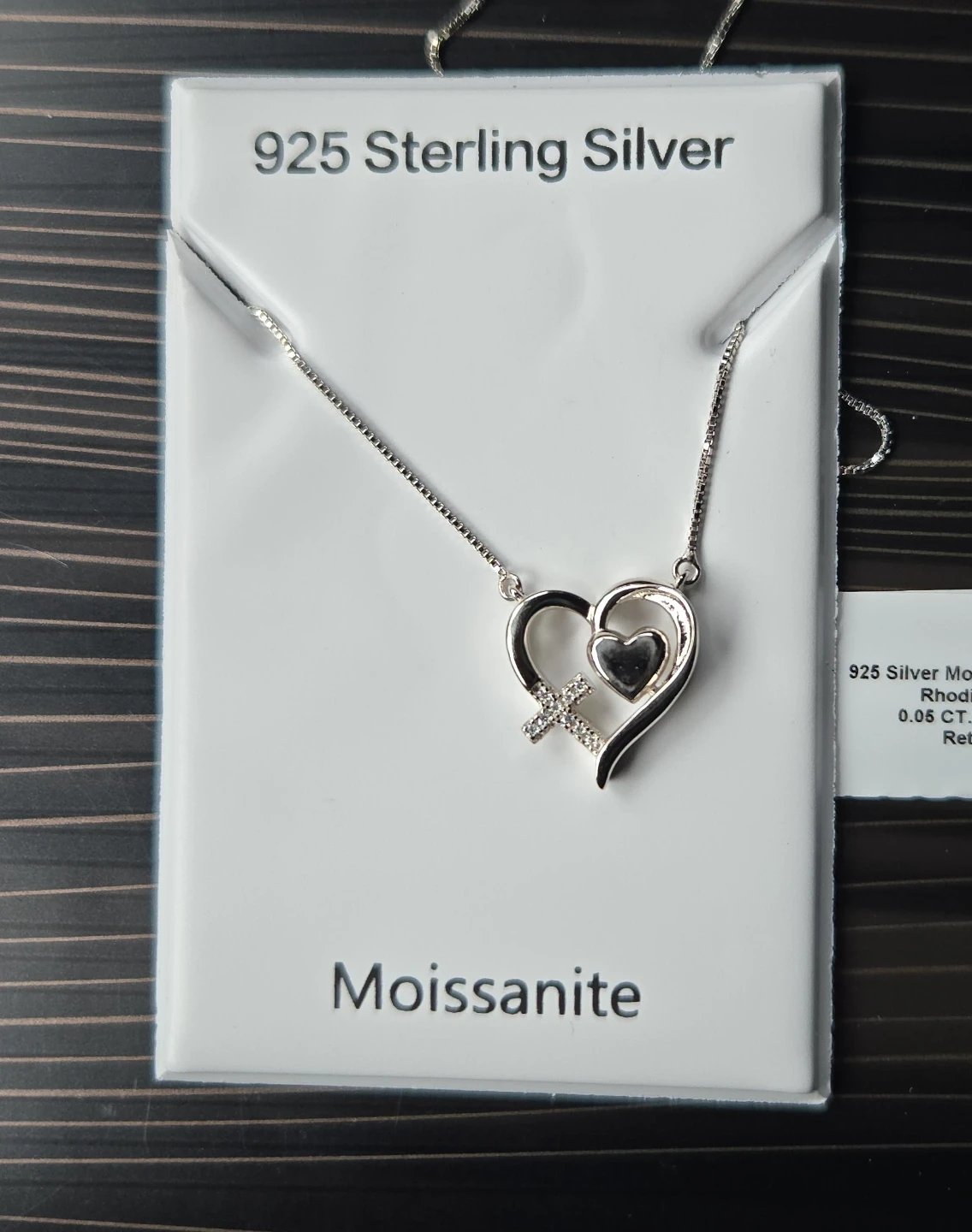 925 Sterling Silver Heart & Cross Necklace