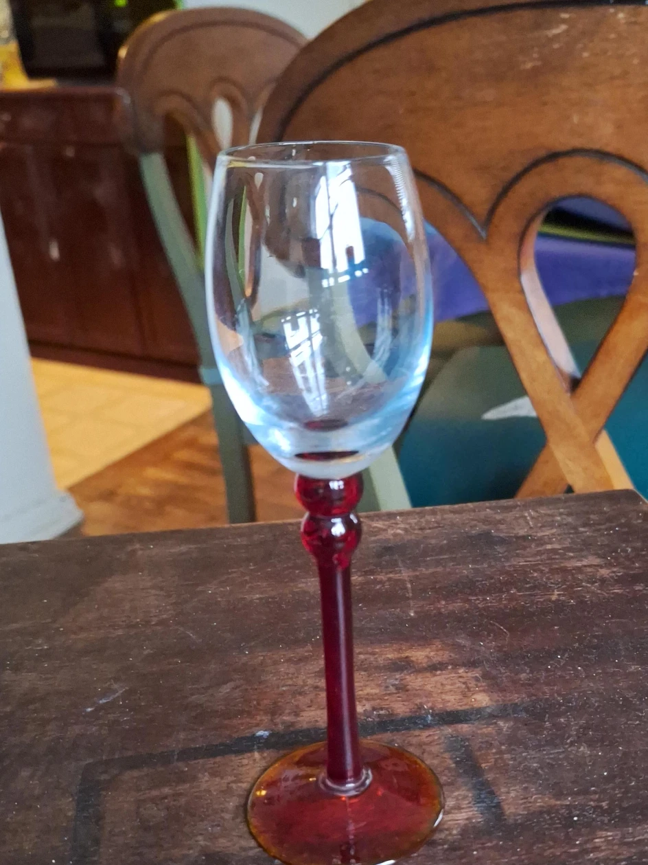 Red Stemmed Wine Glass