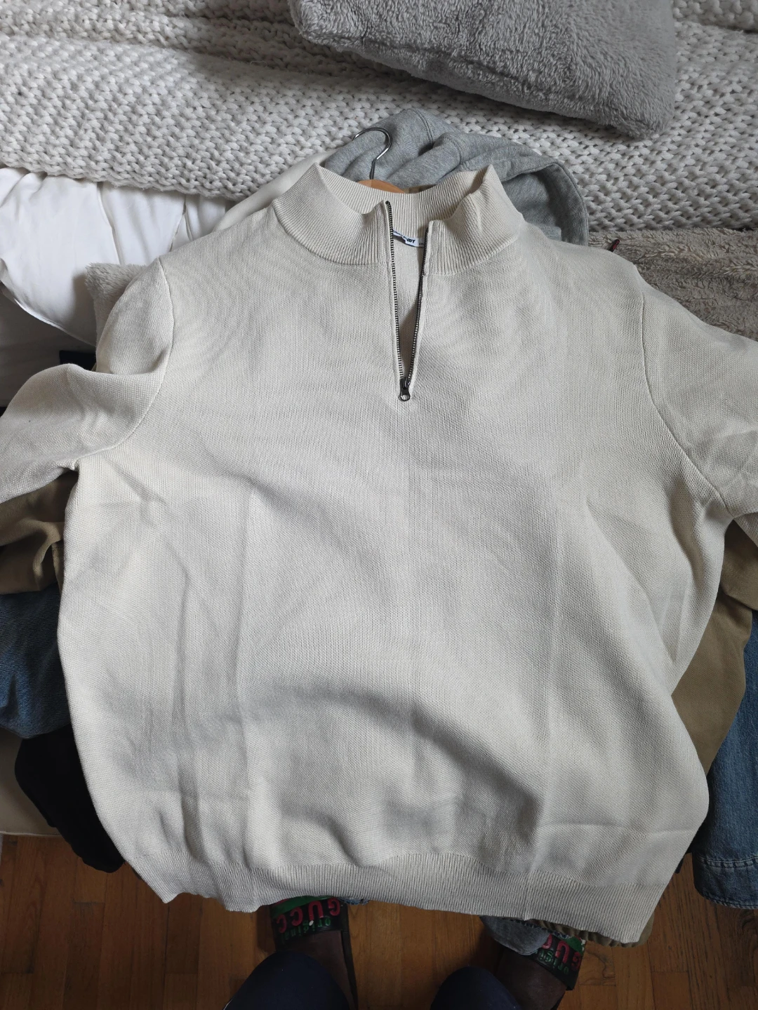 Old Navy Cream Half-Zip Sweater