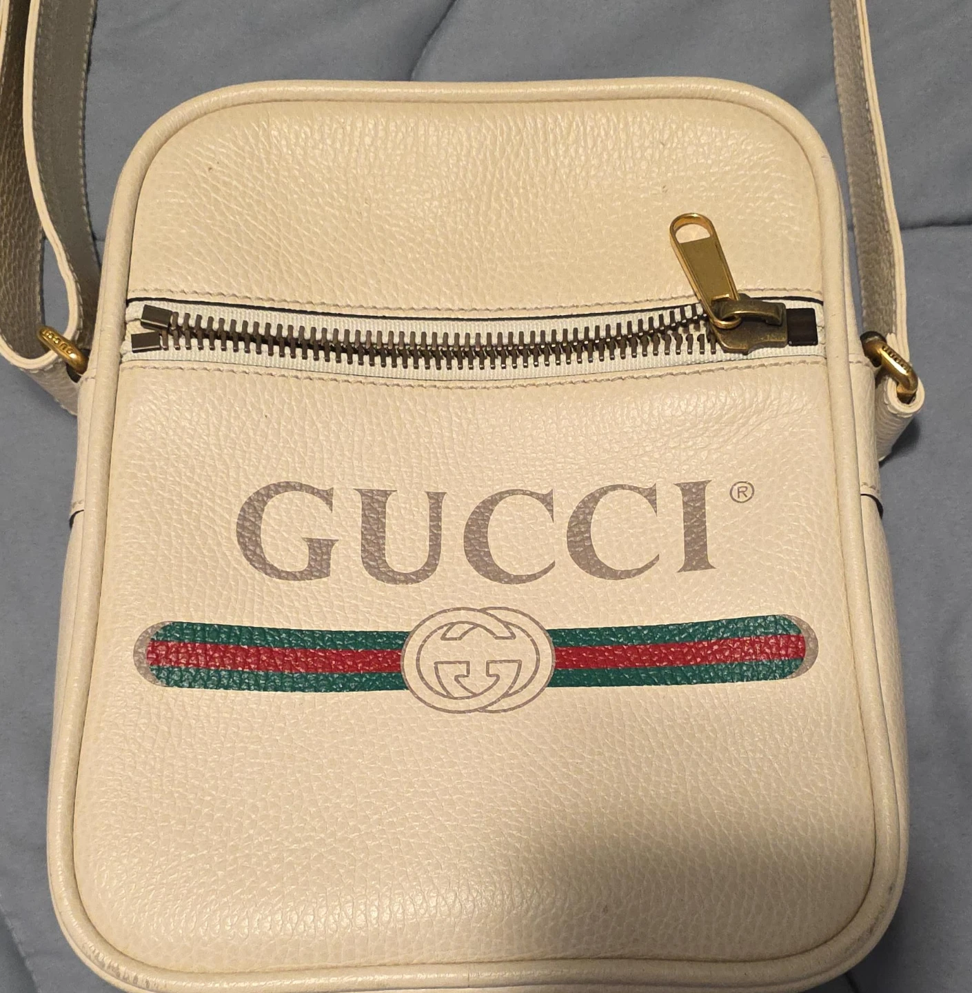 Gucci Off White Print Small Messenger Bag