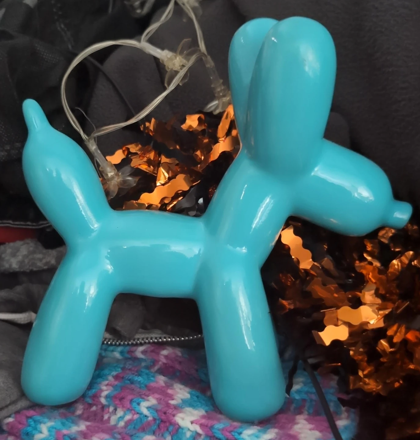 Blue Balloon Dog Figurine