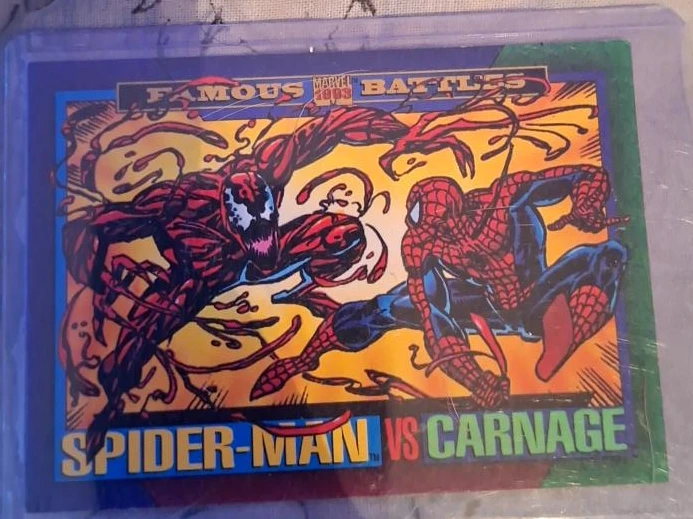 Marvel 1993 Famous Battles: Spider-Man vs Carnage Card