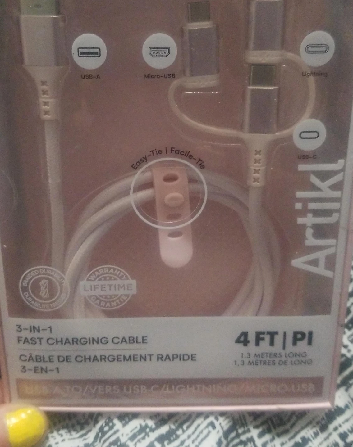 Artikl 3-in-1 Fast Charging Cable - 4ft