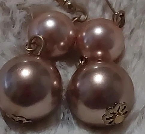 Pink Pearl Drop Earrings