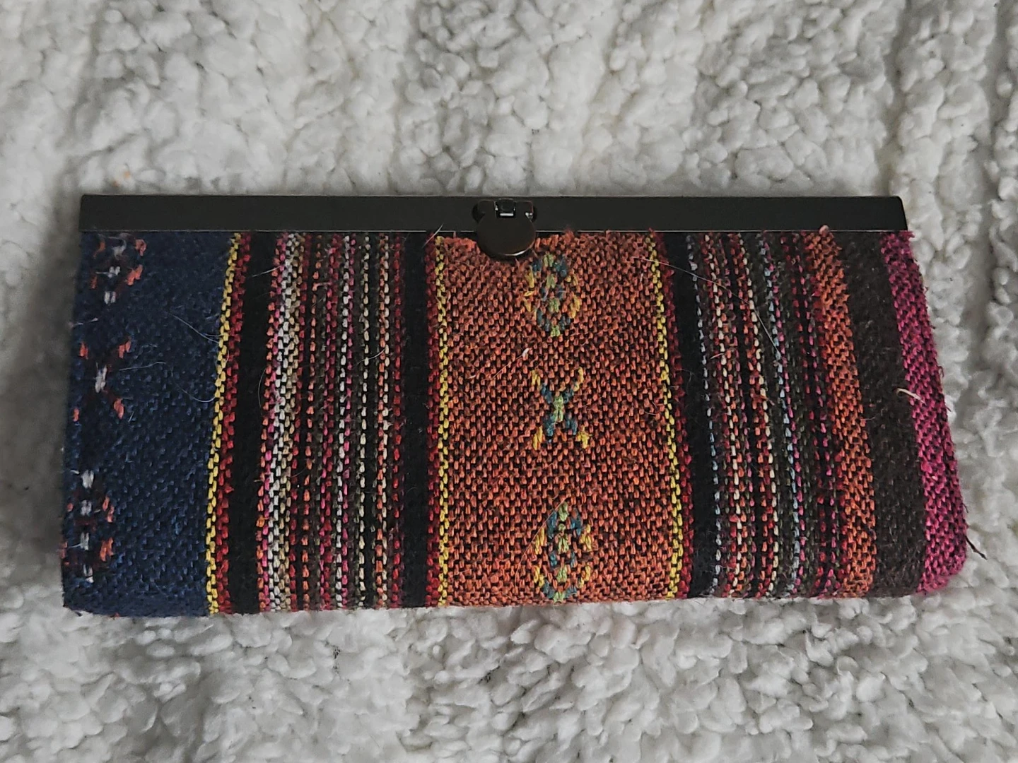 Striped Woven Clutch Purse
