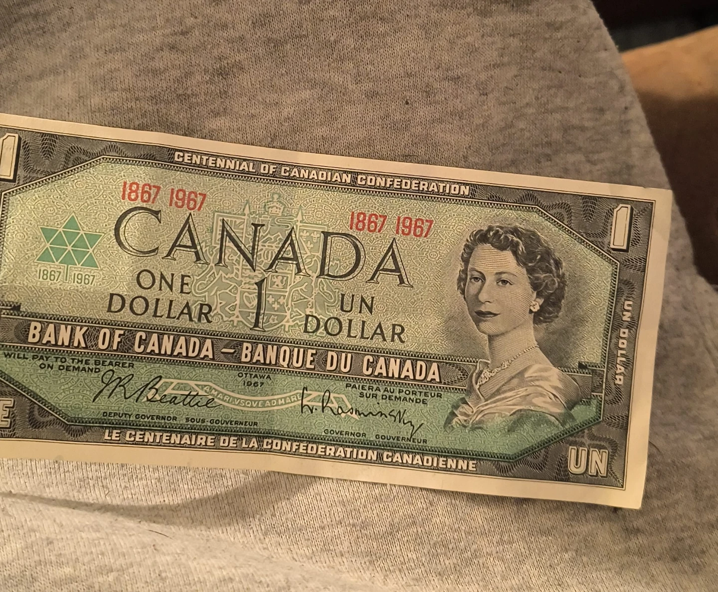 1967 Canada Centennial One Dollar Bill