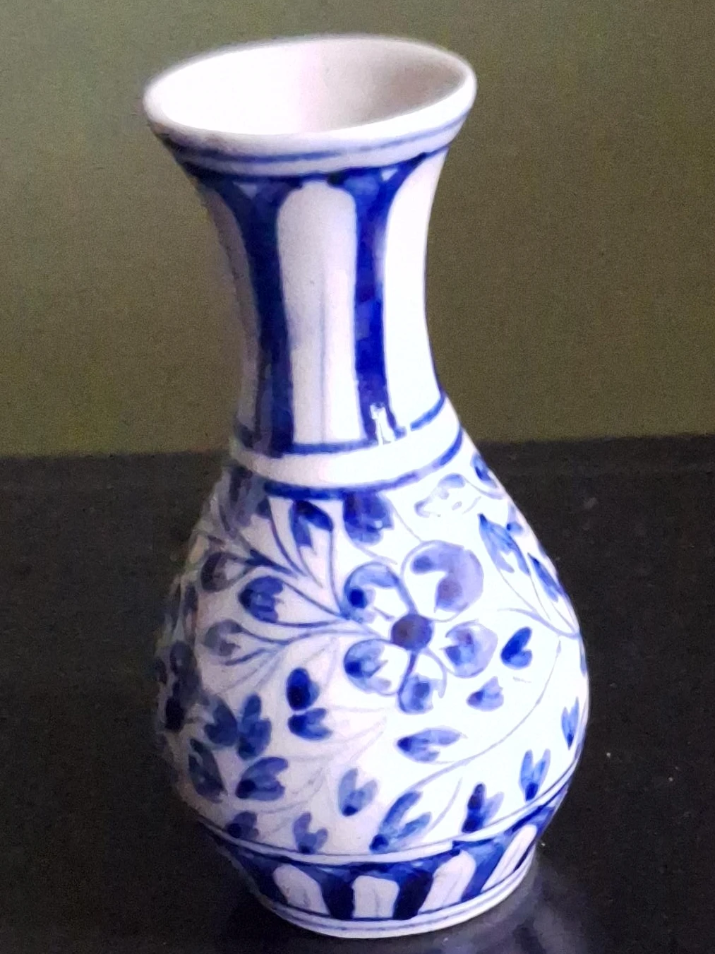 Blue and White Floral Ceramic Vase