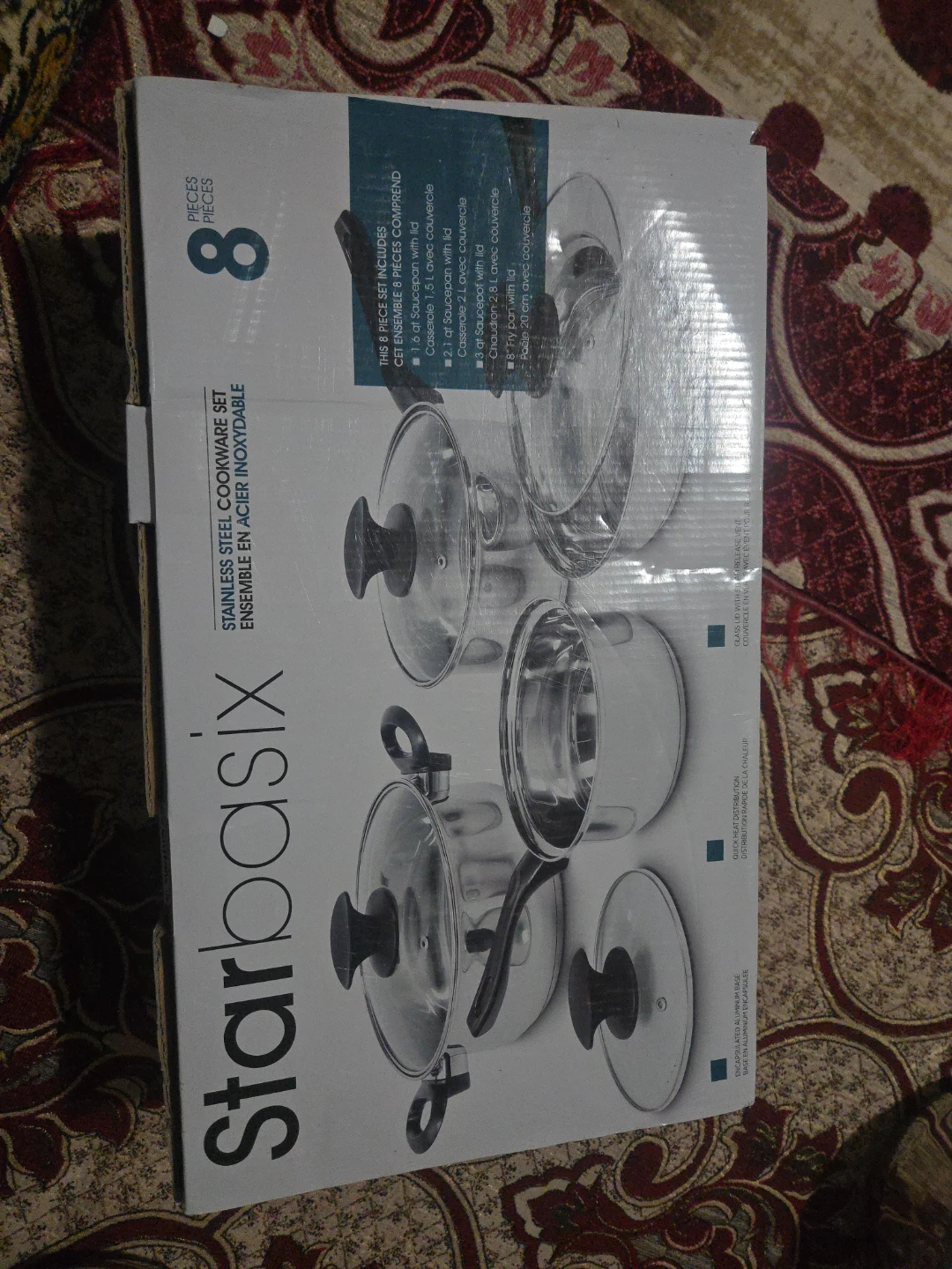 Starbasix 8-Piece Stainless Steel Cookware Set