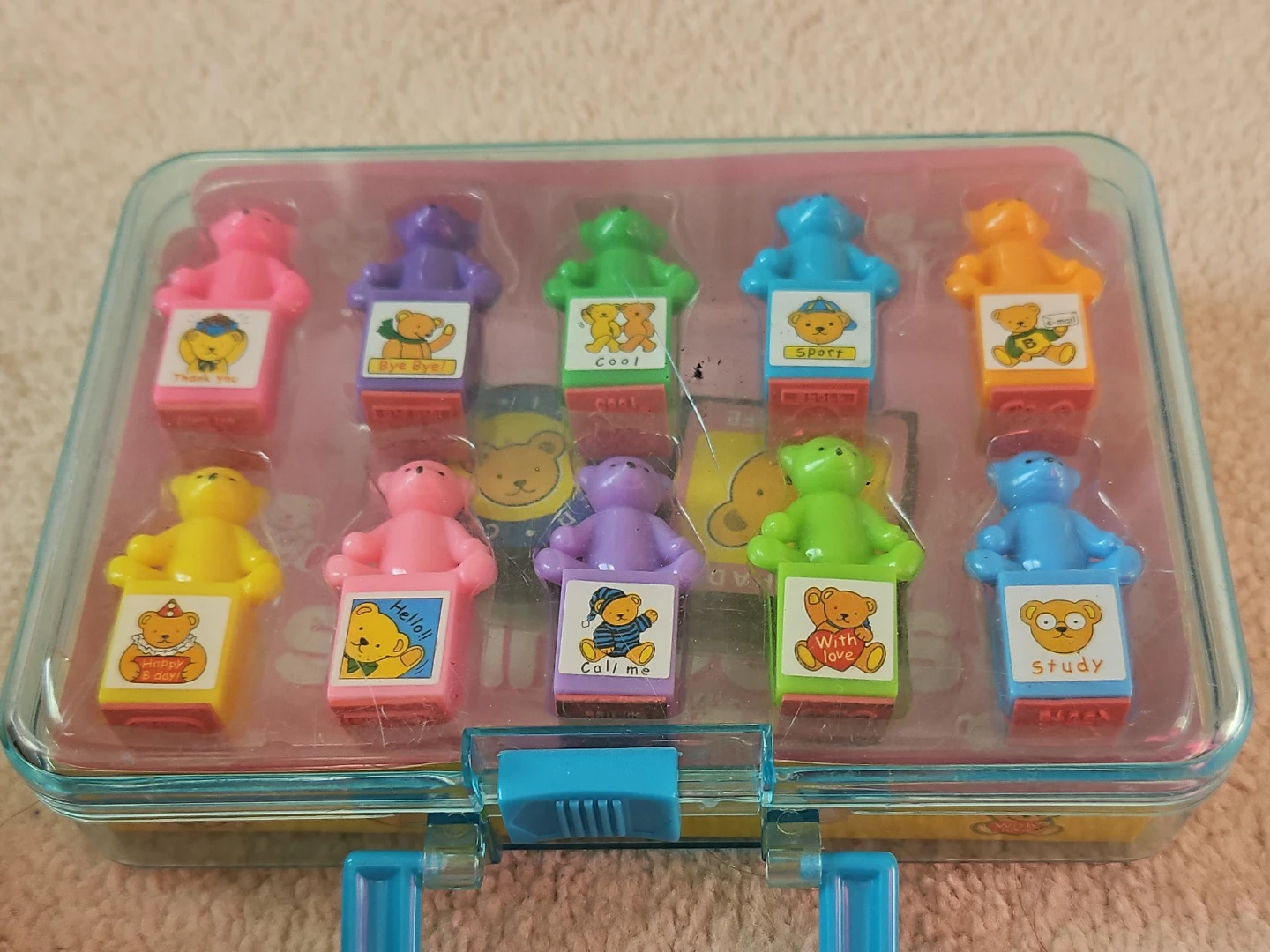 Vintage Bear Stamp Set in Case