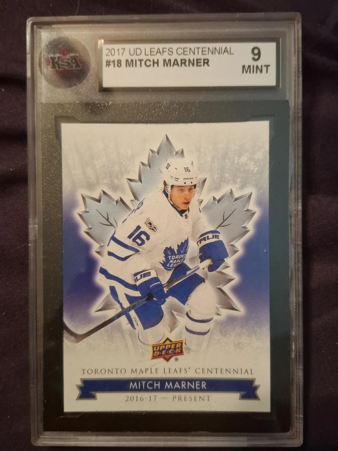 2017 Upper Deck Mitch Marner Leafs Centennial KSA 9 Mint