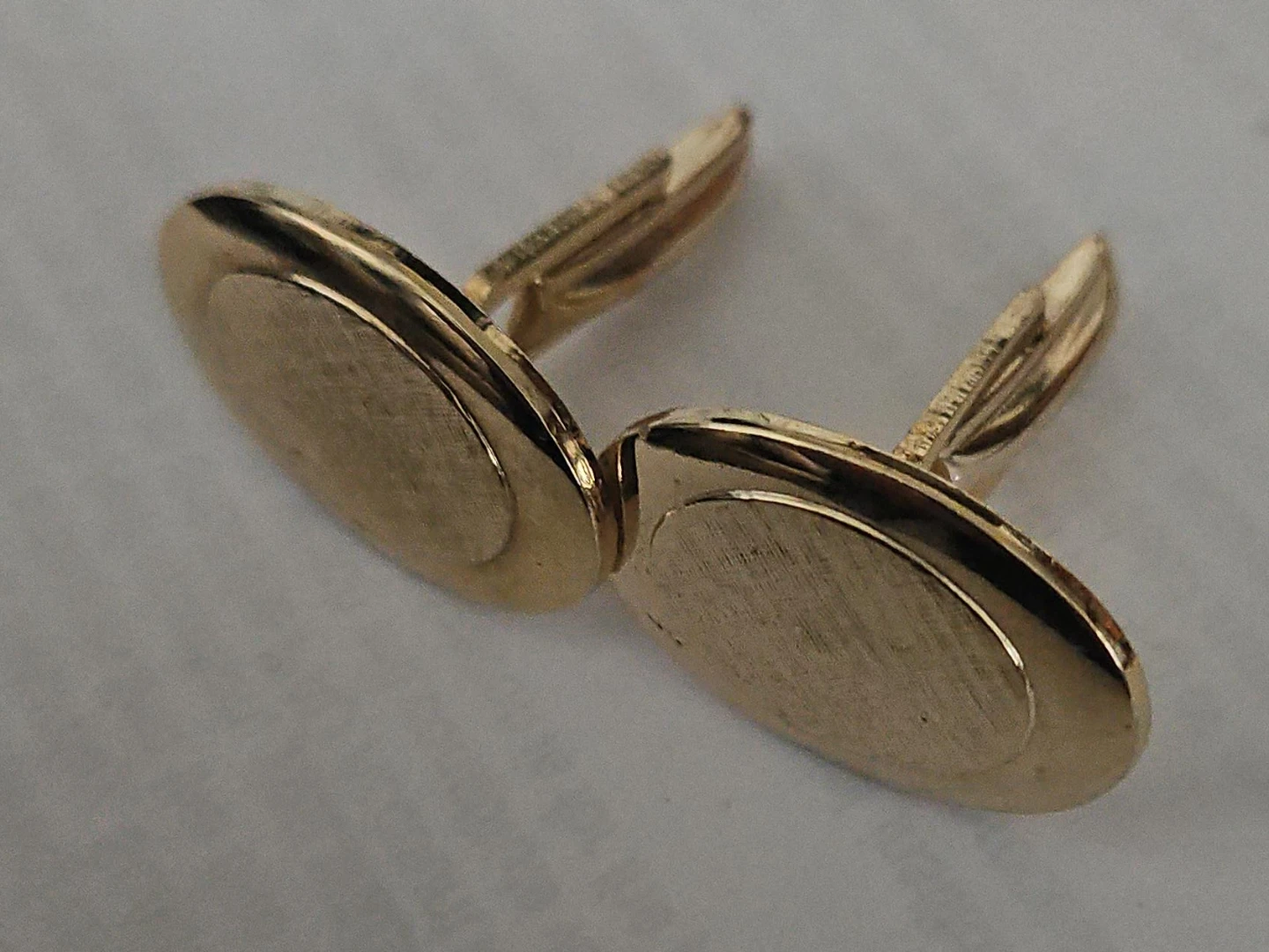 Gold Oval Textured Cufflinks