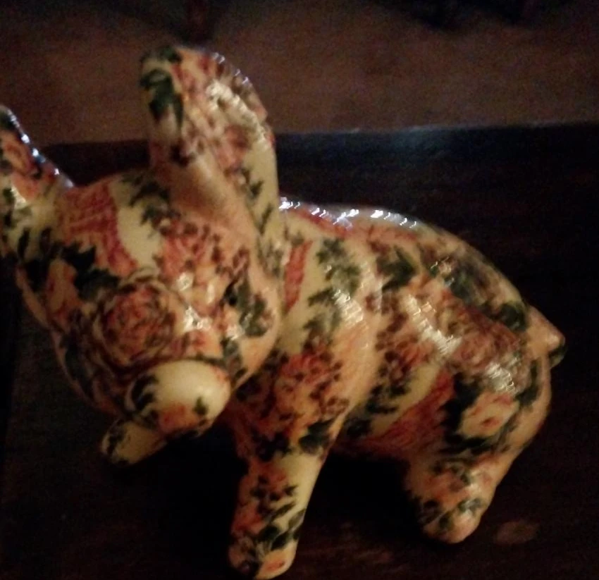 Floral Pig Figurine