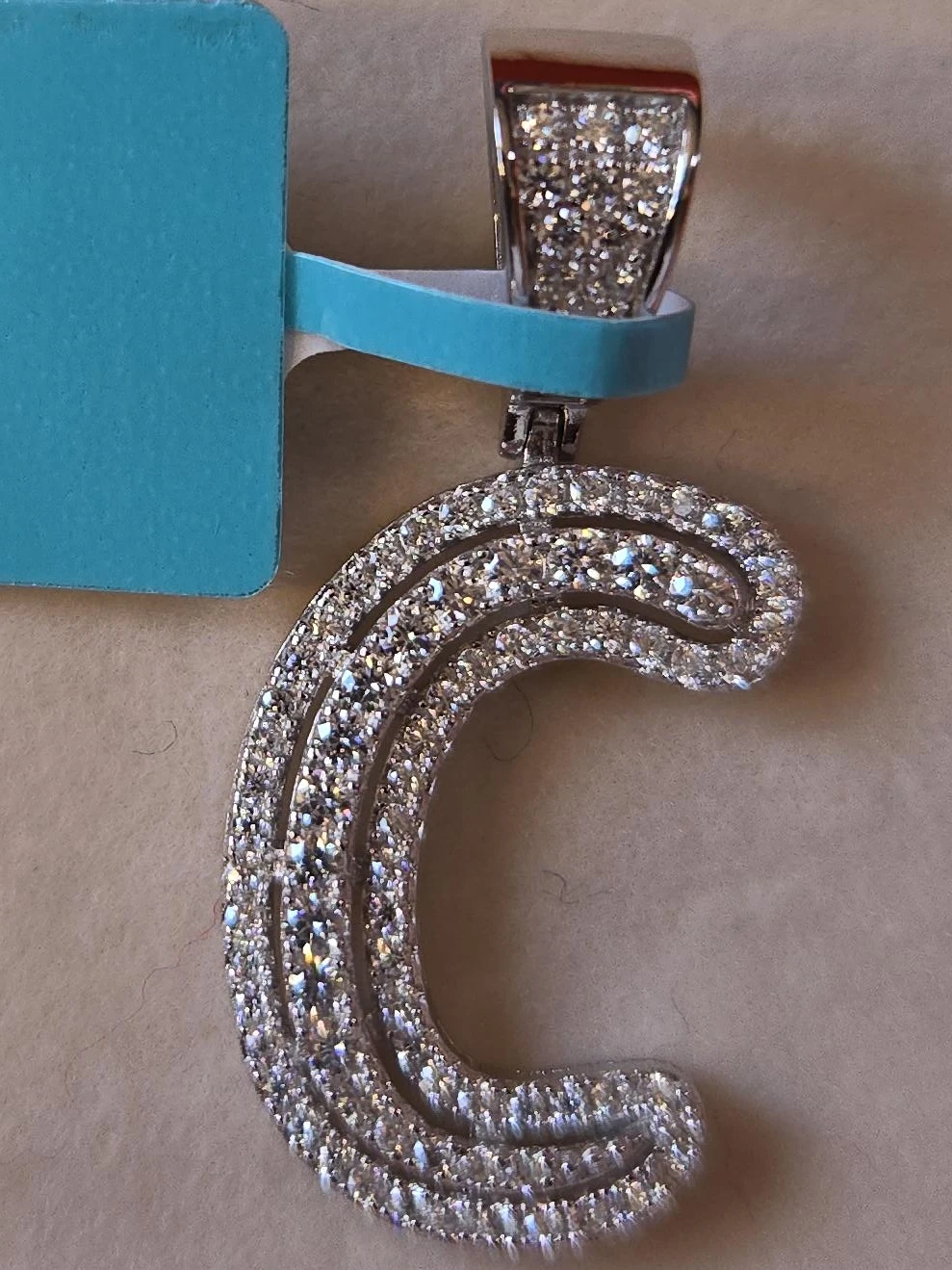 Moissanite Letter 'C' Pendant 0.66ct