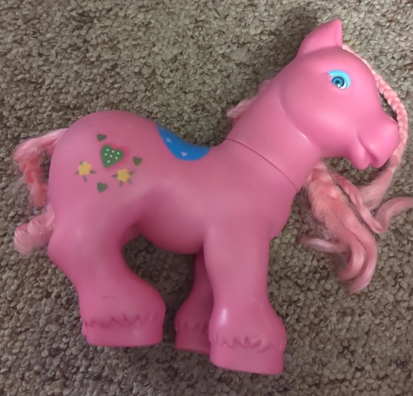 Pink Pony Toy with Heart and Star Decals