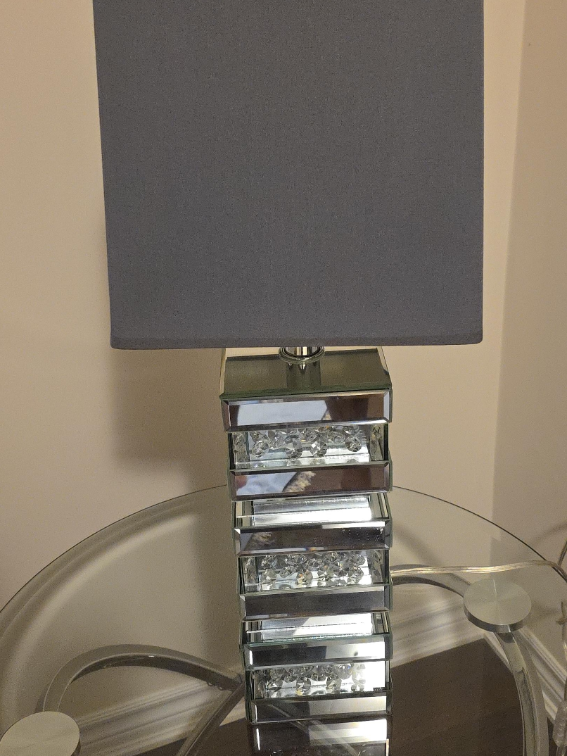 Mirrored Crystal Table Lamp