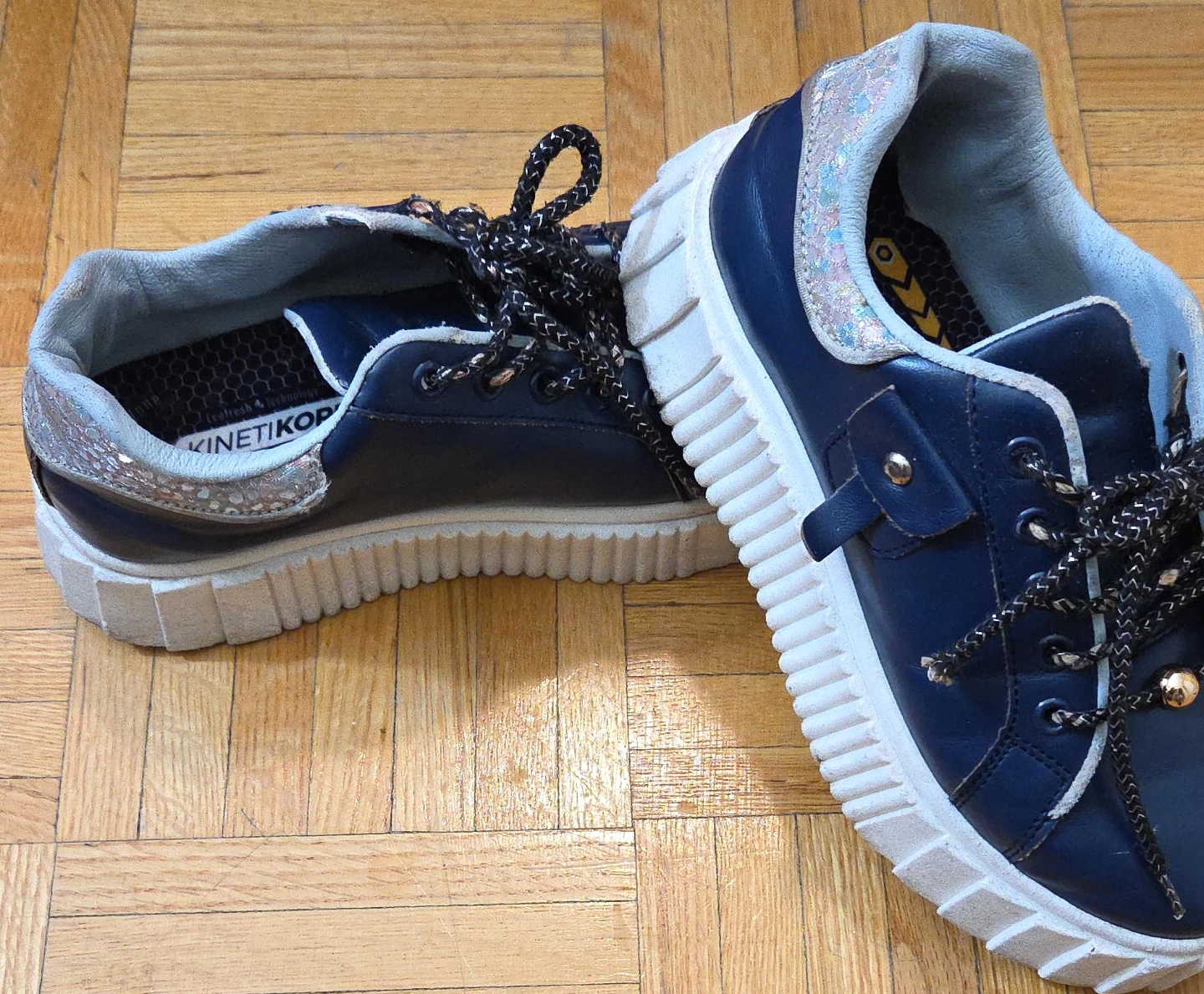 Blue & Silver Sneakers