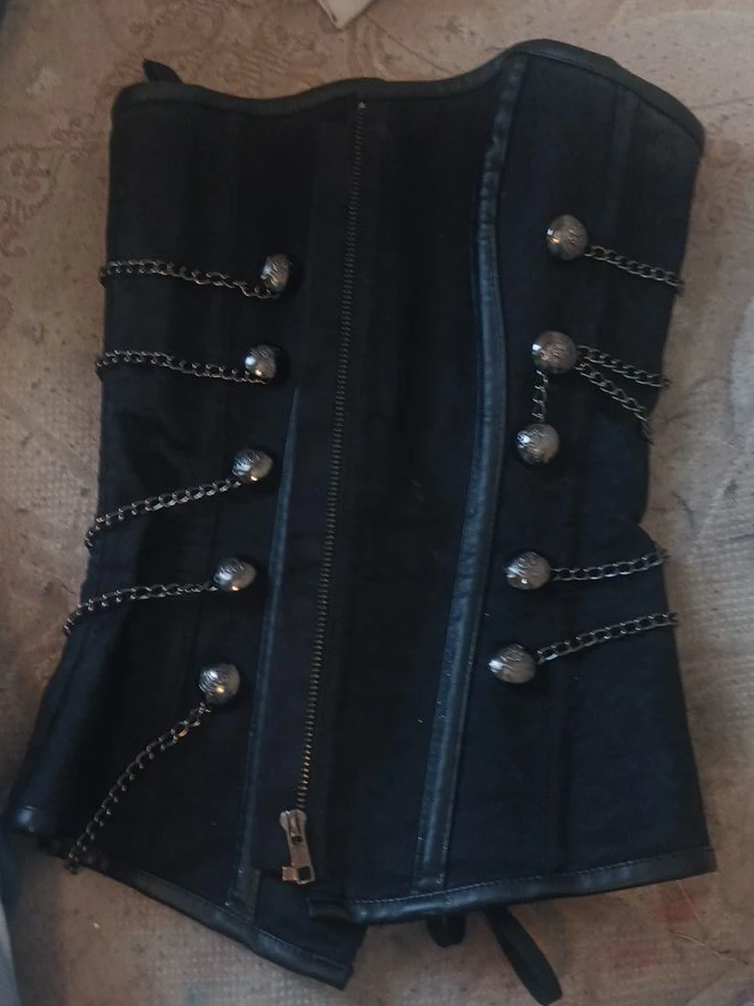 Black Corset with Chains & Buttons