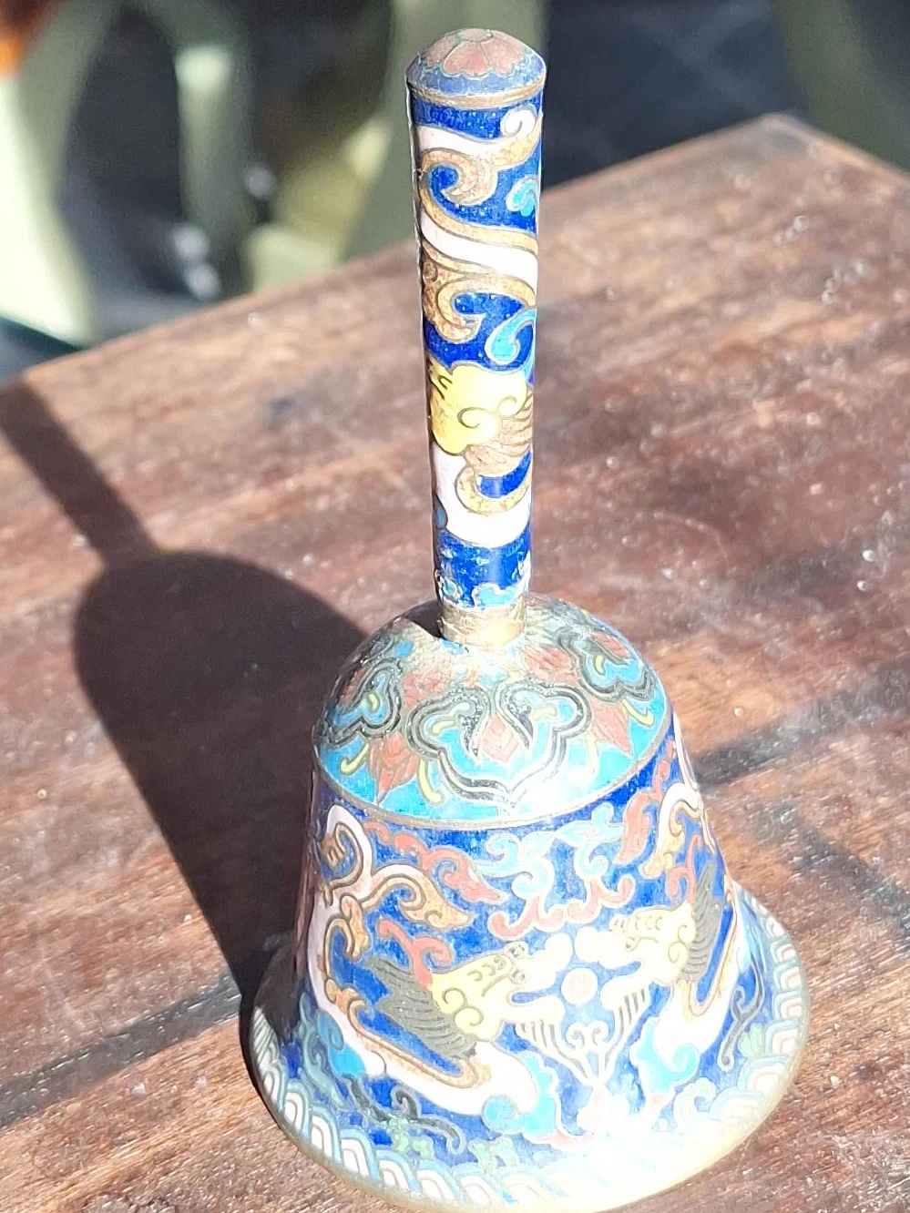 Vintage Cloisonné Bell with Dragon Design