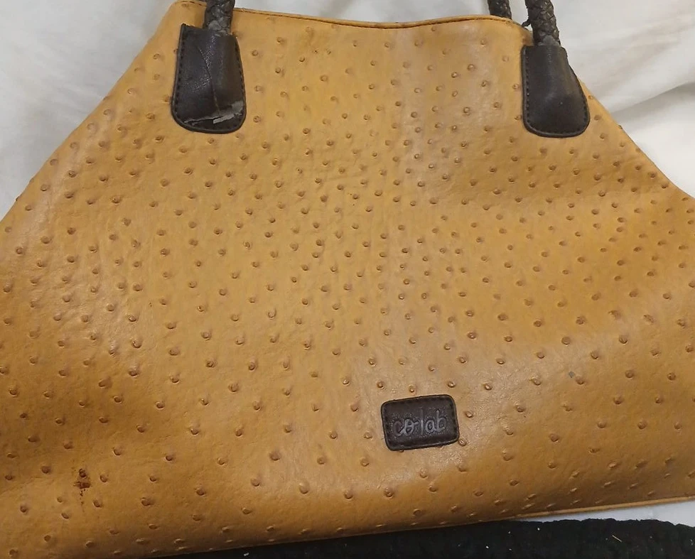 Colab Yellow Ostrich Print Tote Bag