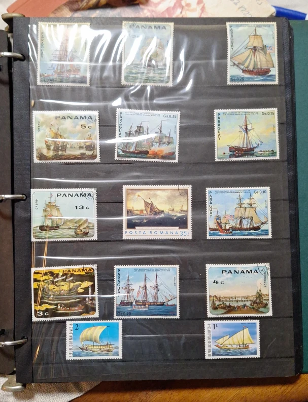 Collection of Panama and Paraguay Ship Stamps